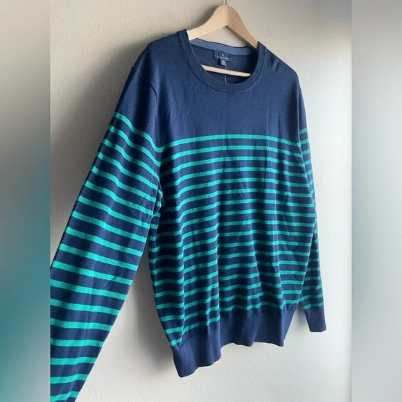 New Brooks Brothers Men Striped Crew Neck Sweater Size XL
